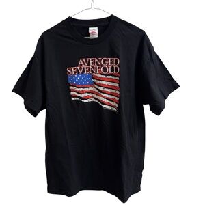 Vintage Avenged Sevenfold Band T Shirt Size Large Black 2005 Y2K 2000s